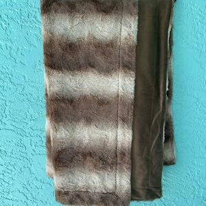 Faux Fur Madison Park Zuri Oversized Throw in Brown and Tan